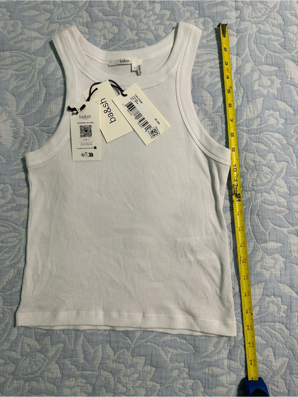 ba&sh White Ribbed Tank Top - Picture 7 of 8